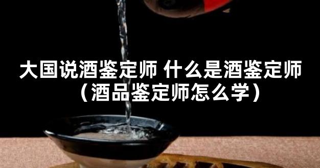 大国说酒鉴定师 什么是酒鉴定师（酒品鉴定师怎么学）